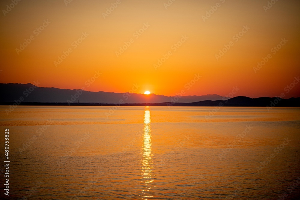 sunset over the see sunset over the see