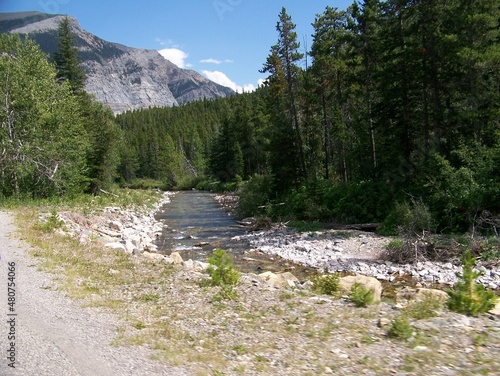 river in the mountains, Waterton Lakes National Park, Alberta