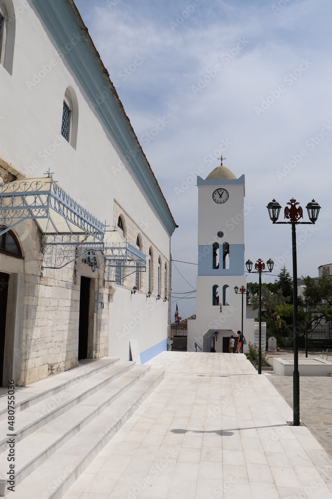 Church and tower clock of Panagia