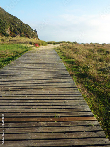 Wooden path to the beach