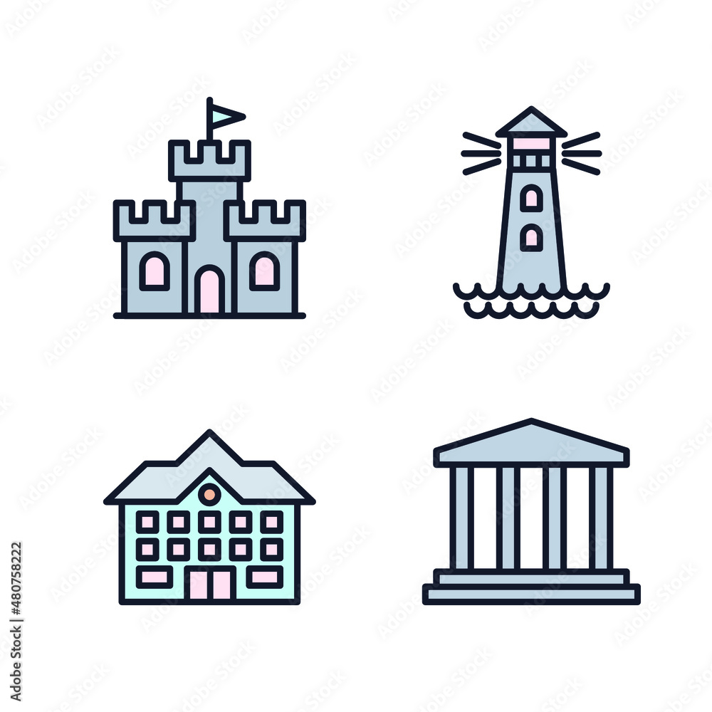 Building elements set icon symbol template for graphic and web design collection logo vector illustration