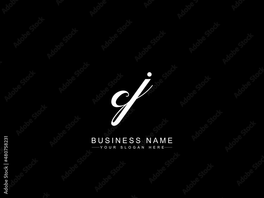 Monogram CJ Signature Logo, Signature Cj Logo Icon Design With white ...