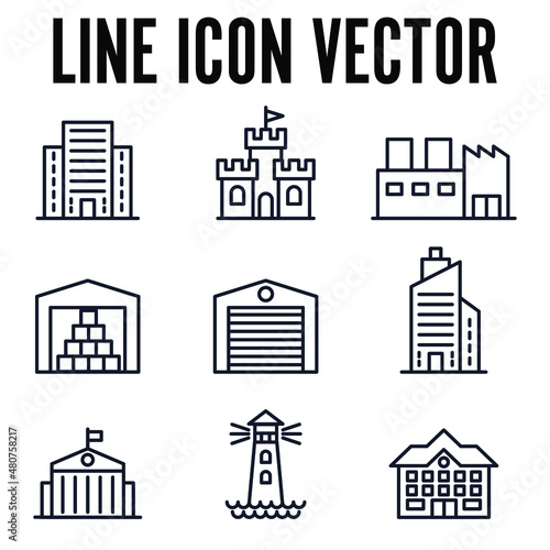 Building elements set icon symbol template for graphic and web design collection logo vector illustration