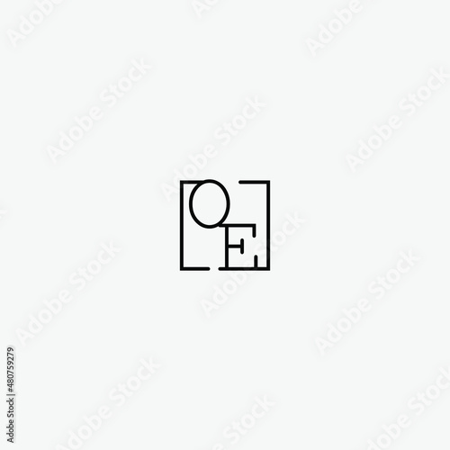 OE retro initial logo best in high quality professional design that will print well across any print media