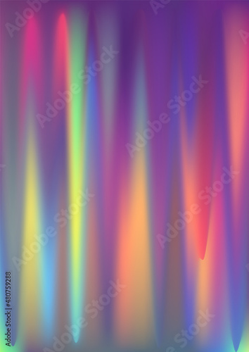 Hologram gradient background. Iridescent holo texture. Pearlescent unicorn vector backdrop.