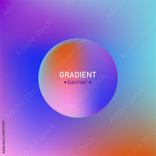Gradient abstract banner with a circle in the center and space for text.