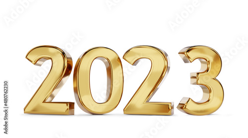 2023 golden bold letters symbol 3d-illustration