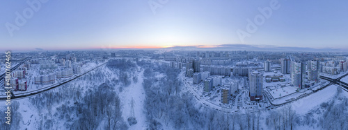 Minsk winter sunset