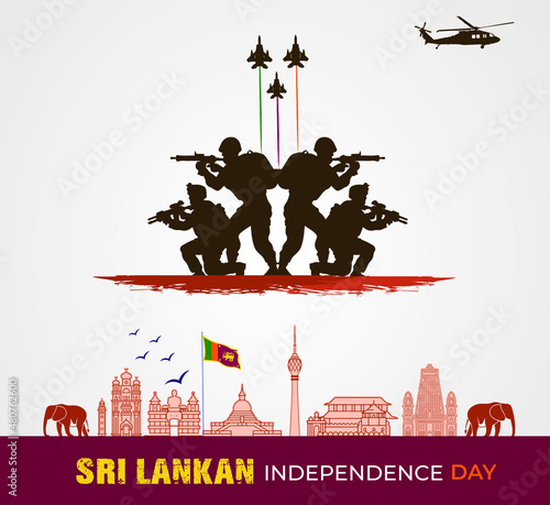 Sri Lanka independence day. Sri Lanka Day Defense concept. Template for background, banner, card, poster. vector illustration.