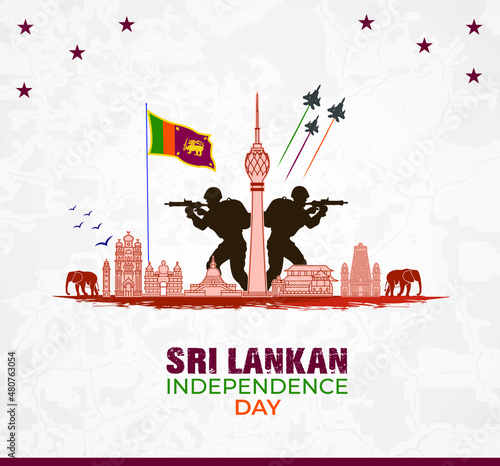 Sri Lanka independence day. Sri Lanka Day Defense concept. Template for background, banner, card, poster. vector illustration.