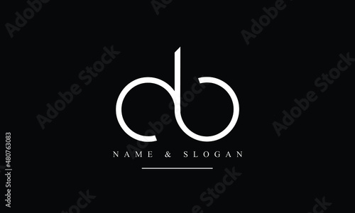 AB, BA, A, B abstract letters logo monogram