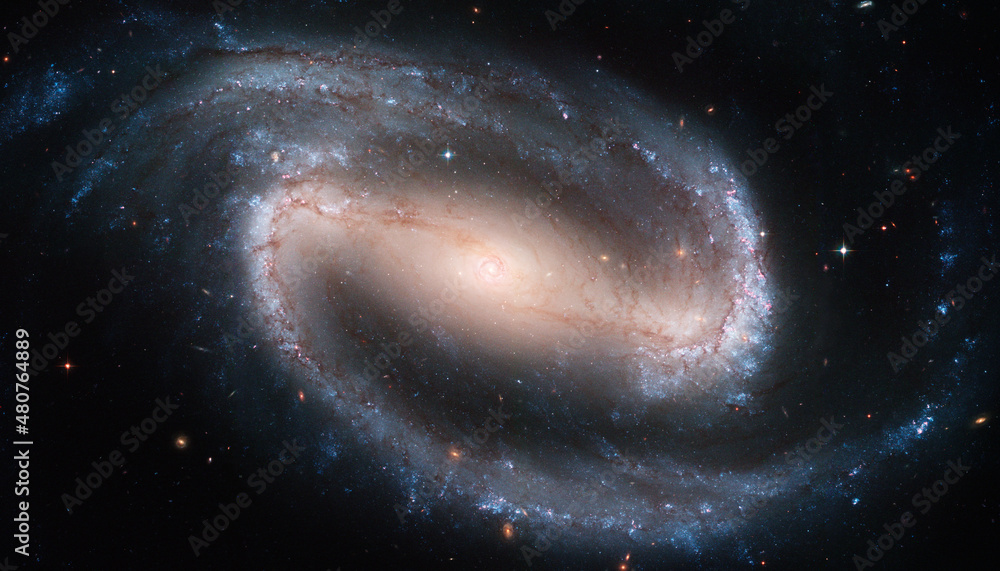 Barred spiral galaxy NGC 1300 photographed by Hubble telescope.