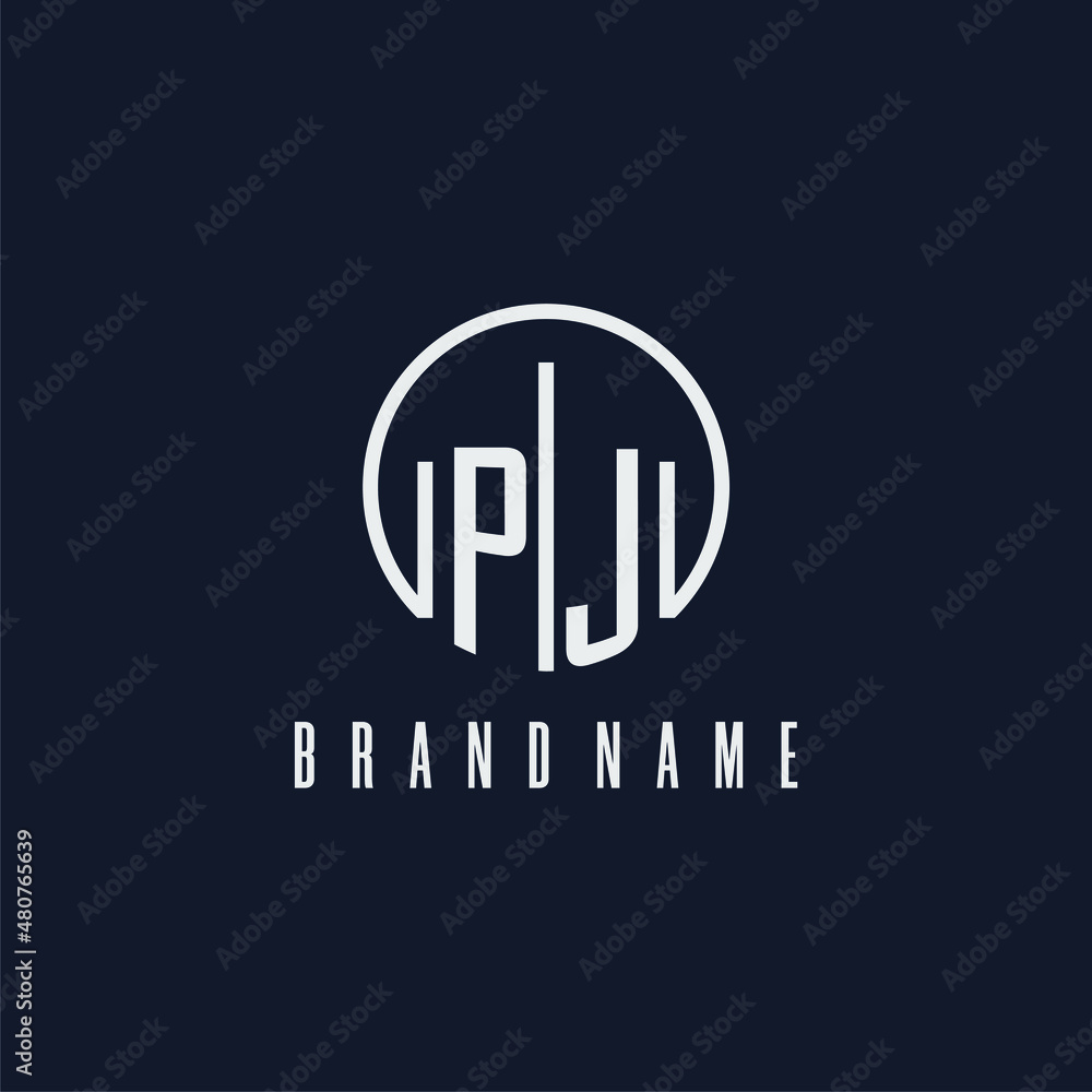 PJ initial monogram logo with circle style dsign Stock Vector | Adobe Stock