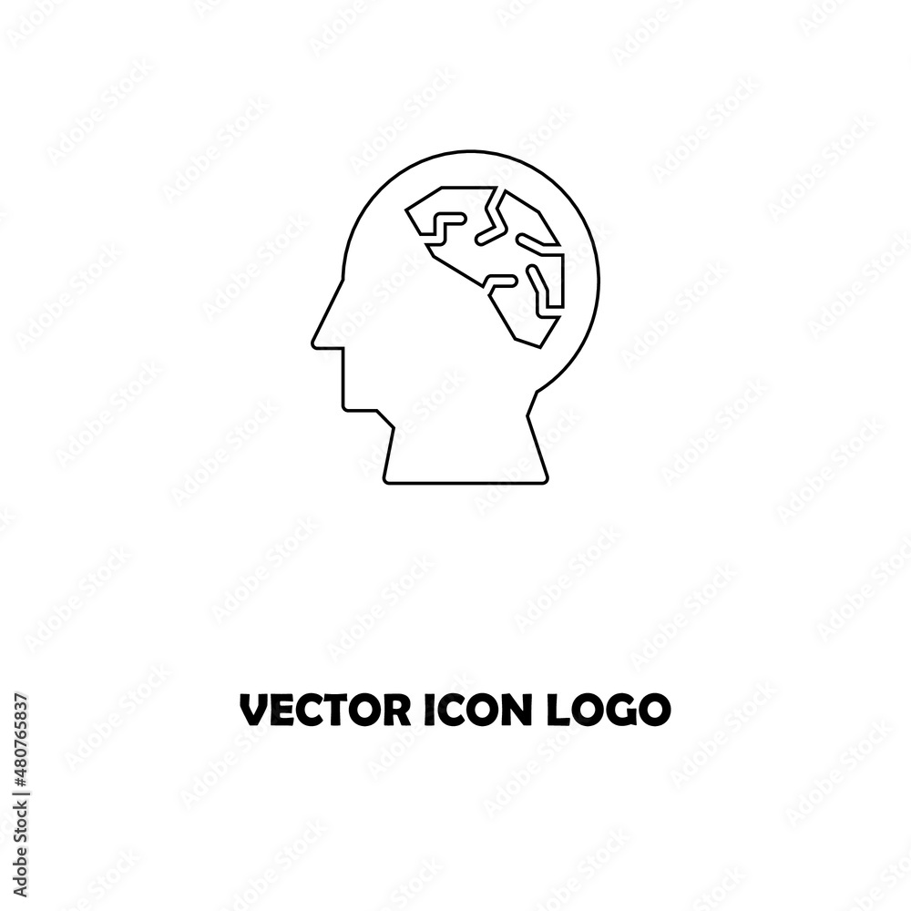 Human brain. Isolated vector icon