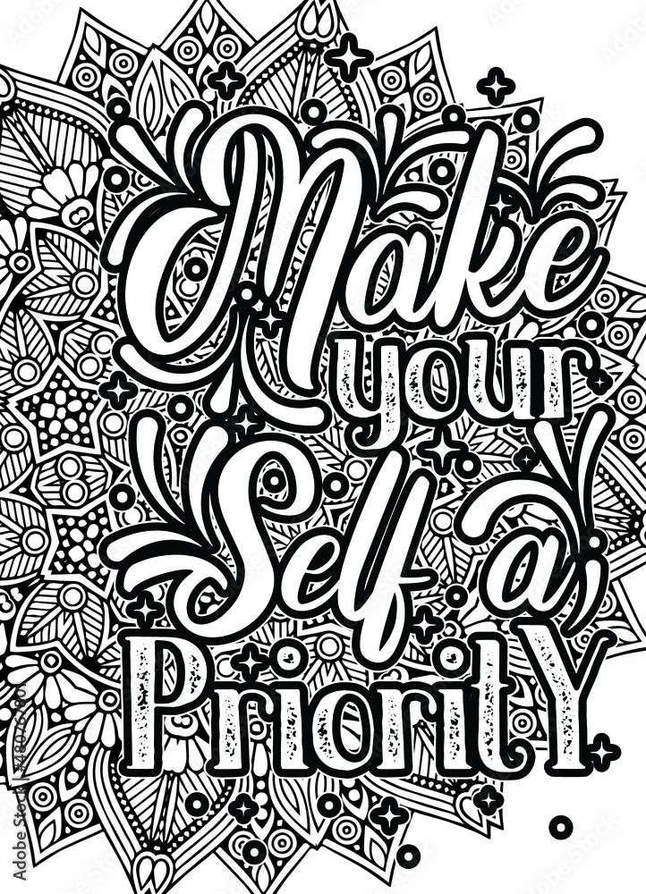 Motivational Quotes Coloring page, inspirational Quotes Coloring page.