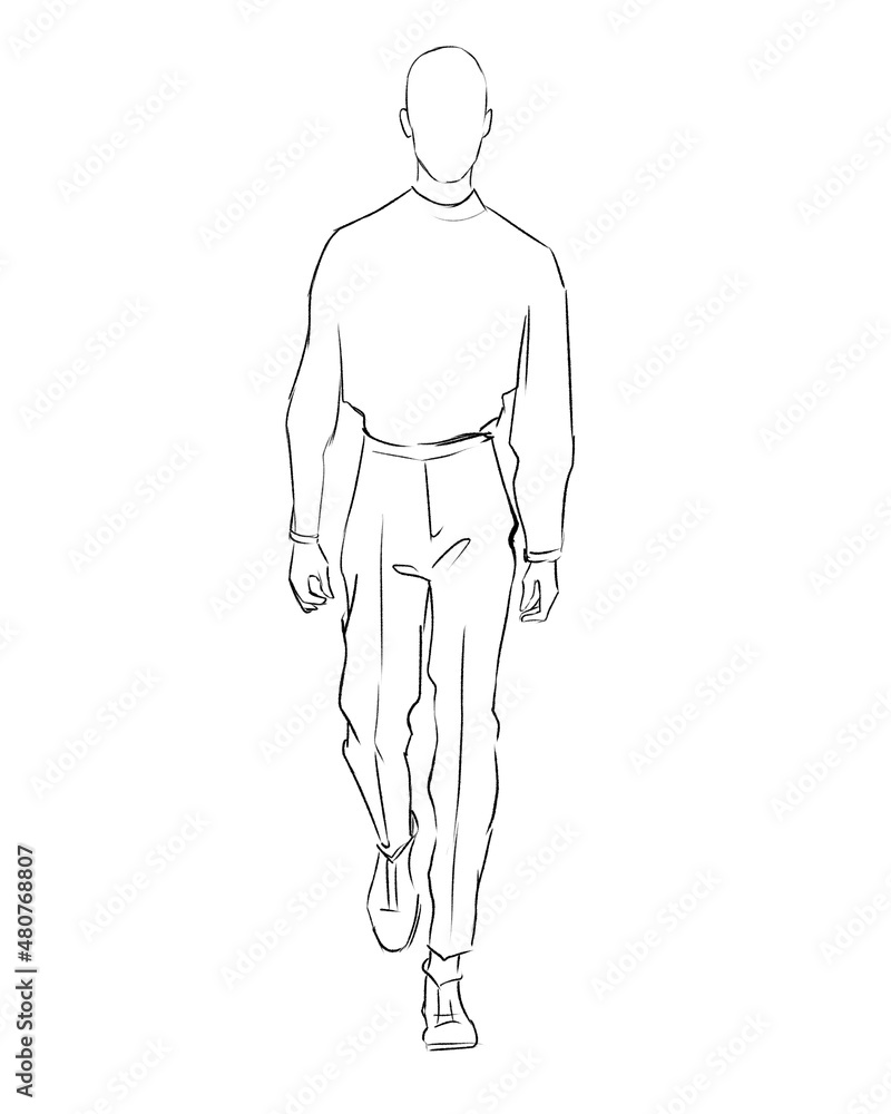 Fashion man. Set of fashionable men's sketches on a white background. Spring men.
Fashion man. Set of fashionable men's sketches on a white background. Spring men.