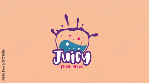 Fresh Fruit Juice Logo Design Concept Vector