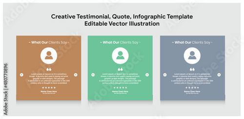 Creative Testimonial banner, Quote , Infographic, Banner Template Editable Vector Illustration