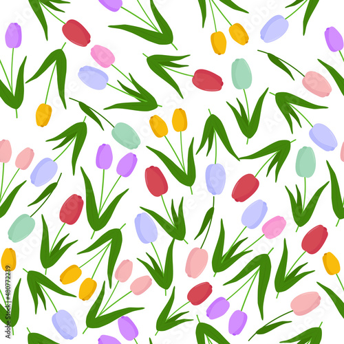 Abstract spring seamless pattern. Repeating background. Design for fabric, textile,wrapping paper. Vector illustration © Sun_Lab_Design
