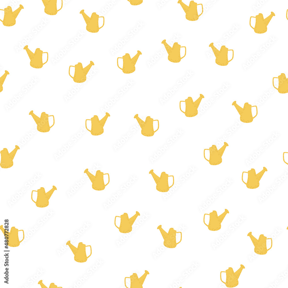 Watering can seamless pattern. Garden background. Watering can seamless pattern. Garden background.