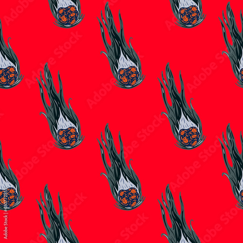 Comet fly seamless pattern. Design meteorite rain . Repeated
