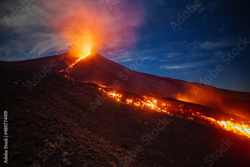 volcano guatemala lava photo