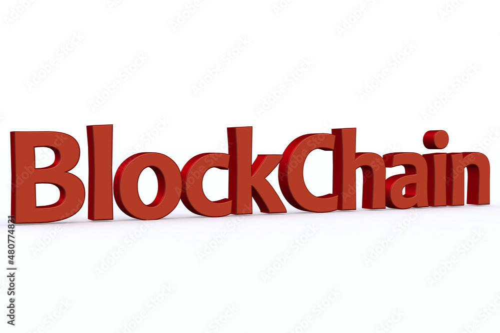 Blockchain. 3D render text on white background. Blockchain. 3D render text on white background.