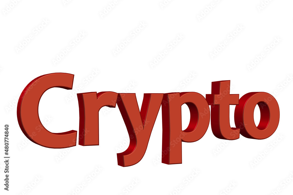 Crypto. 3D render text on white background. Crypto. 3D render text on white background.
