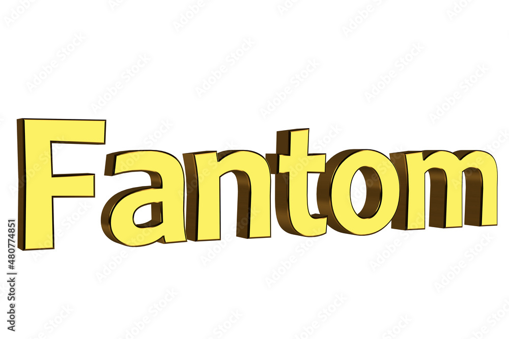 Fototapeta premium Fantom. 3D render text on white background.