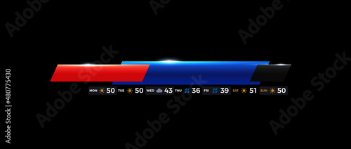 Breaking hot news bar template for tv, stream, online newspaper, web broadcast. Latest news lower bar isolated vector illustration.