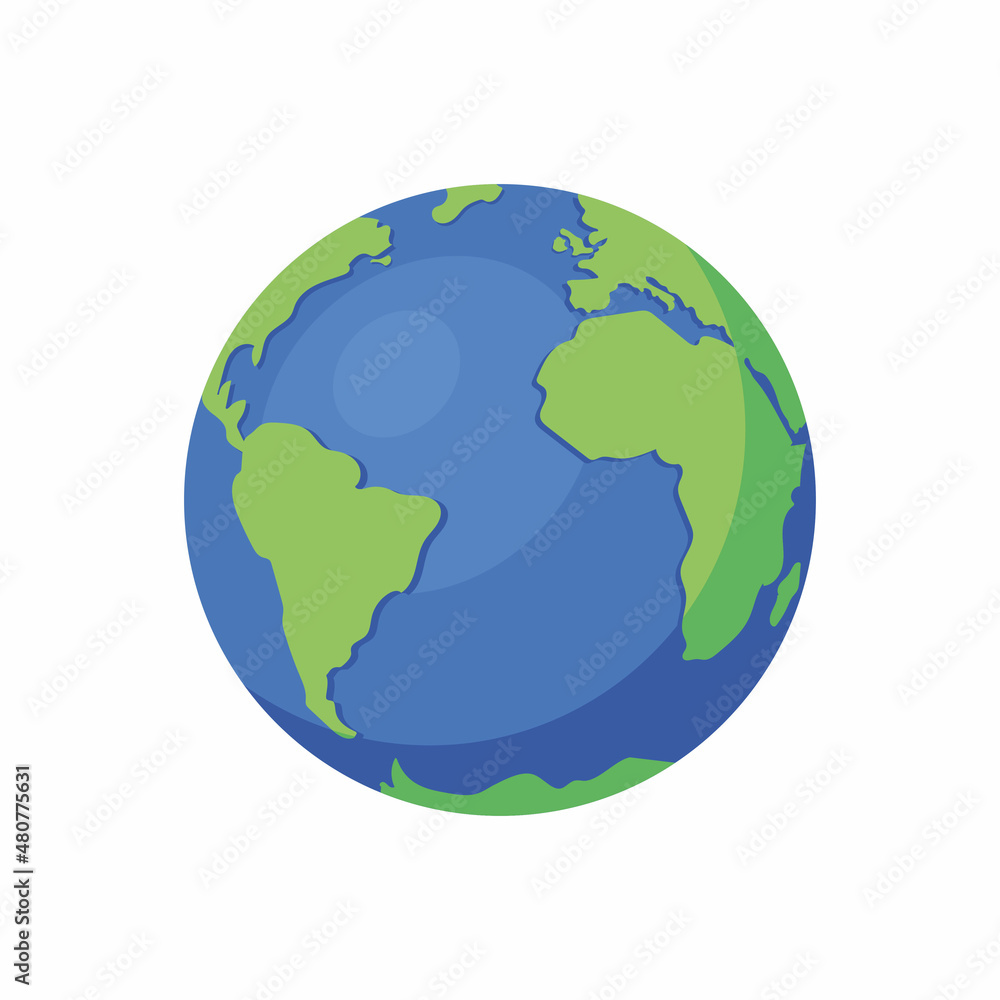 Earth globe isolated on white background. World map. Earth icon. Clean and modern vector illustration for design, web. Earth globe isolated on white background. World map. Earth icon. Clean and modern vector illustration for design, web.