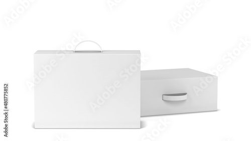 Blank packaging box with handle