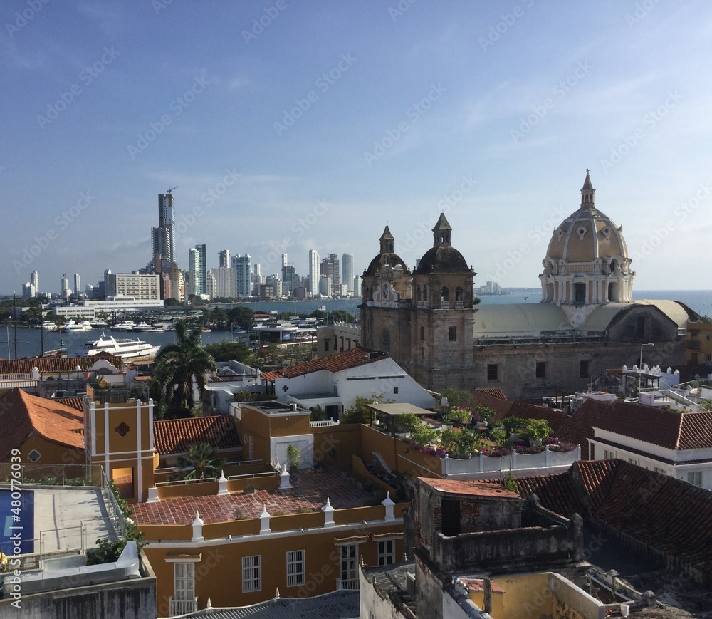 Cartagena Colombia cathedral and skyline