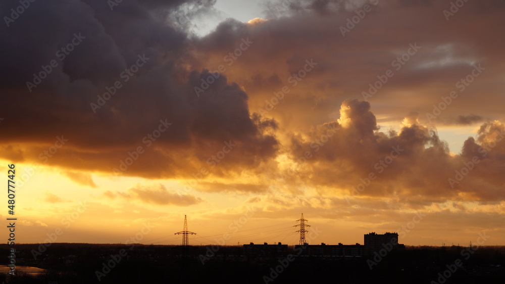 Fototapeta premium sunset over the city