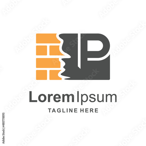 Plastering logo concept vector template