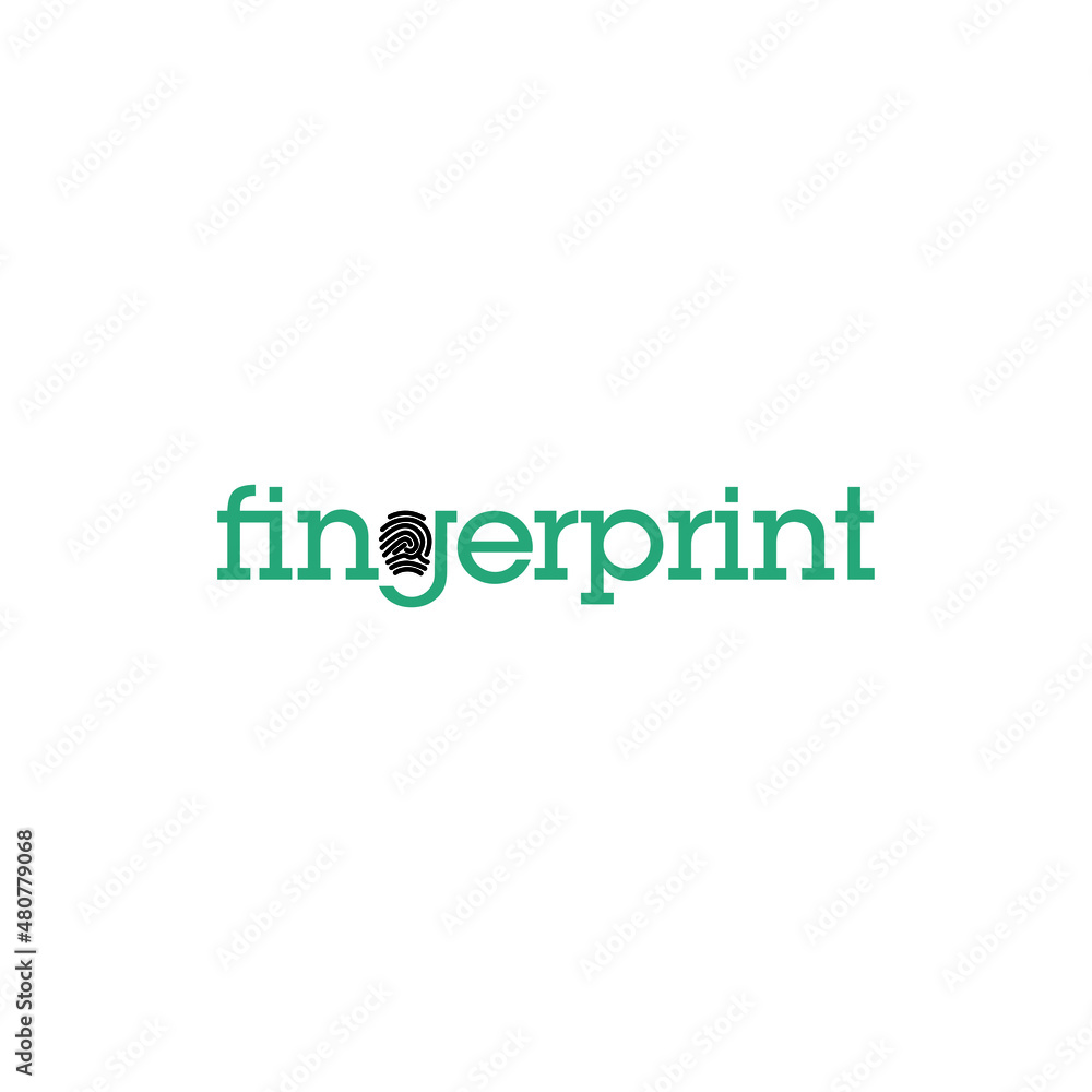 fingerprint logo design with logotype concept design graphic
