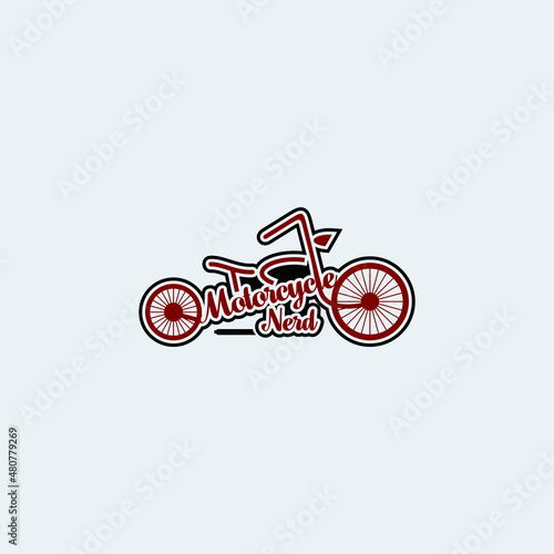 motorbike logo design with typography concept for automotive