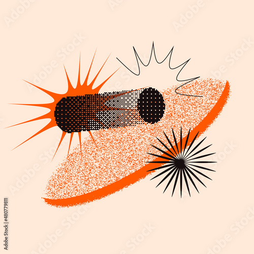 Universal trendy textured geometric bright bold shapes set