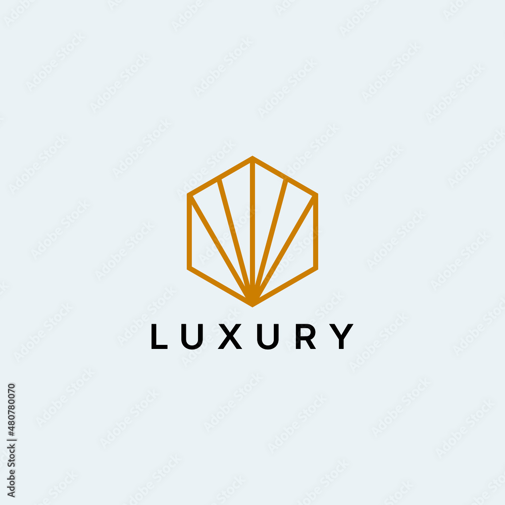 Fototapeta premium Modern logo design with hexagonal line concept for jewelry identity