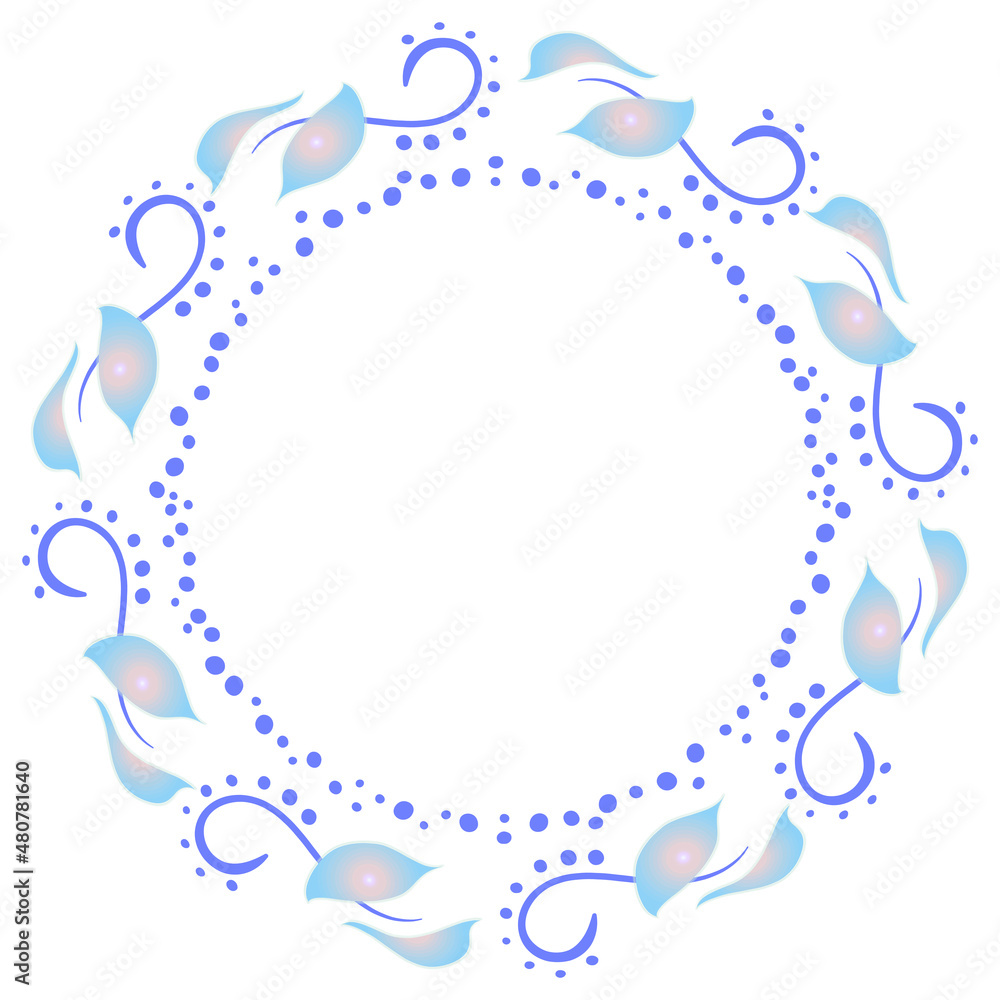 Round Seamless ornament. Floral wreath. Flowers and petals.Stylization of a watercolor drawing. Vector gradient.Border of postcards, banners. vector Round Seamless ornament. Floral wreath. Flowers and petals.Stylization of a watercolor drawing. Vector gradient.Border of postcards, banners. vector