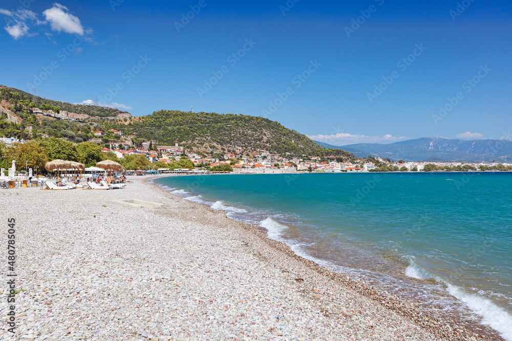 The beach of Nafpaktos, Greece