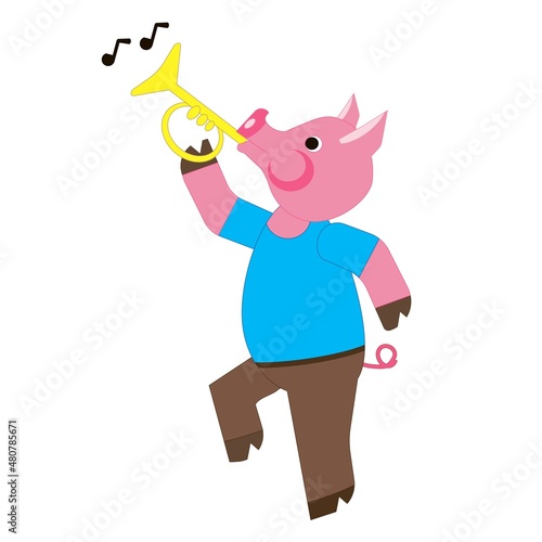 pig playing trumped
