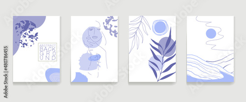 A set of vertical layouts in A4 format in very peri color.