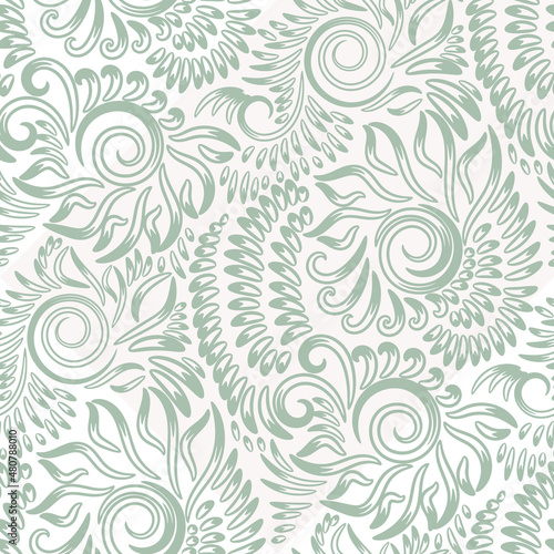 Seamless background with grey baroque pattern. Vector retro illustration. Ideal for printing on fabric or paper.
