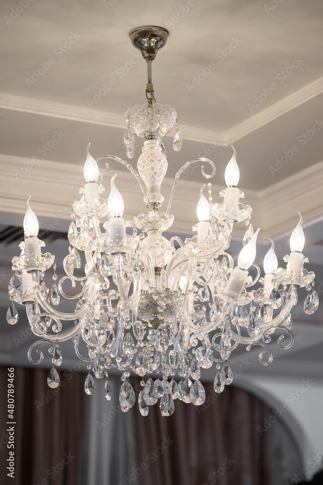 beautiful crystal chandelier in a room beautiful crystal chandelier in a room