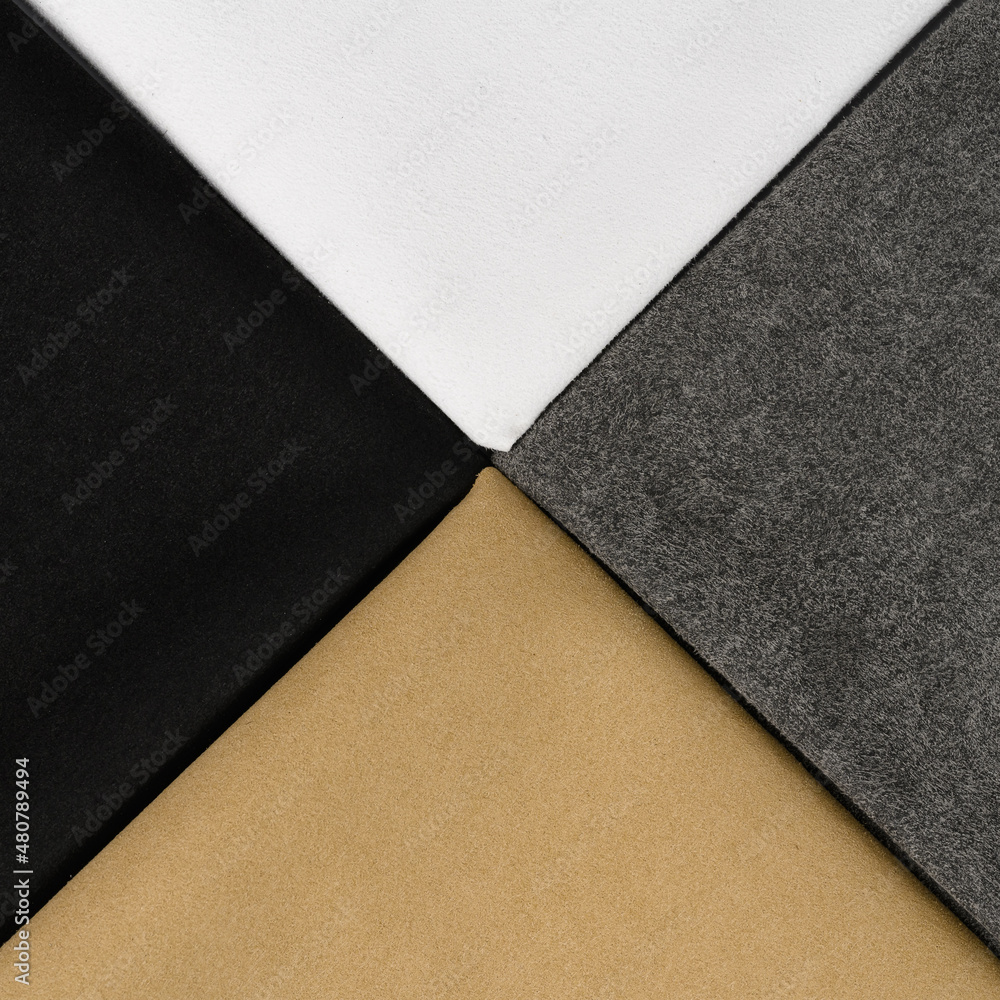 Fototapeta premium collection of interior wallpaper samples with fabric texture pattern in white ,grey ,beige ,brown and black tone color. luxury material for wall covering.