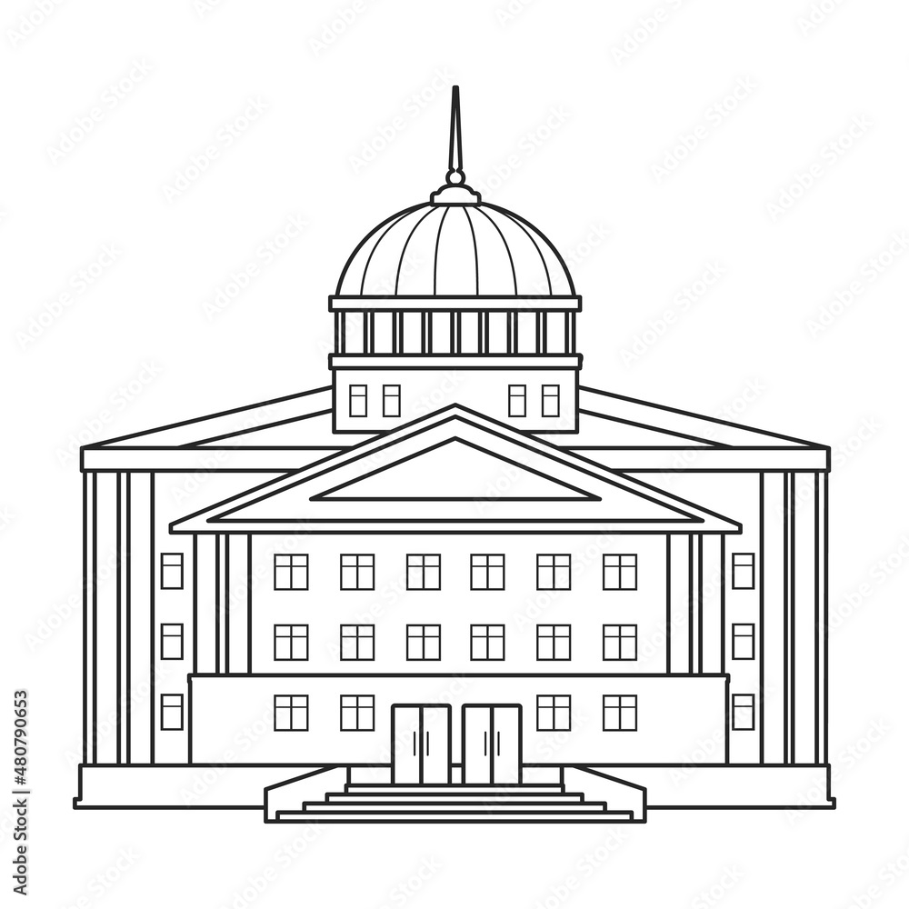 Building of government vector icon.Outline vector icon isolated on white background building of government .