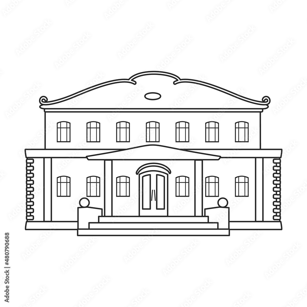 Fototapeta premium Building of government vector icon.Outline vector icon isolated on white background building of government .