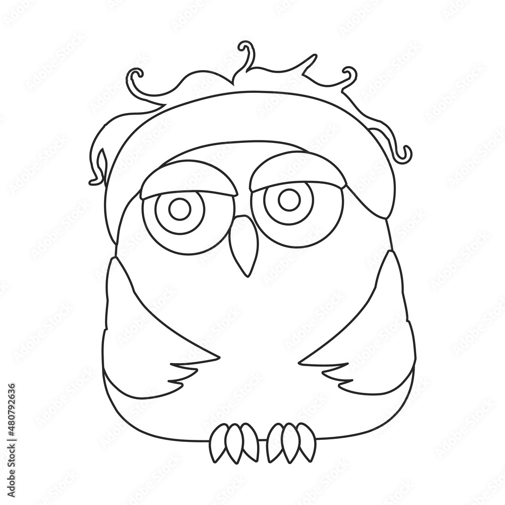 Fototapeta premium Owl vector icon.Outline vector icon isolated on white background owl.