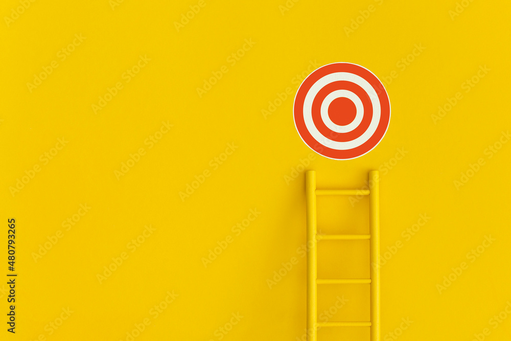 Ladder career path for business growth success process. Inspiration and creative idea concept.